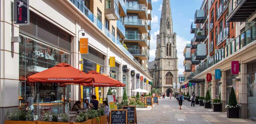 Street Mall In Cardiff Wales Uk