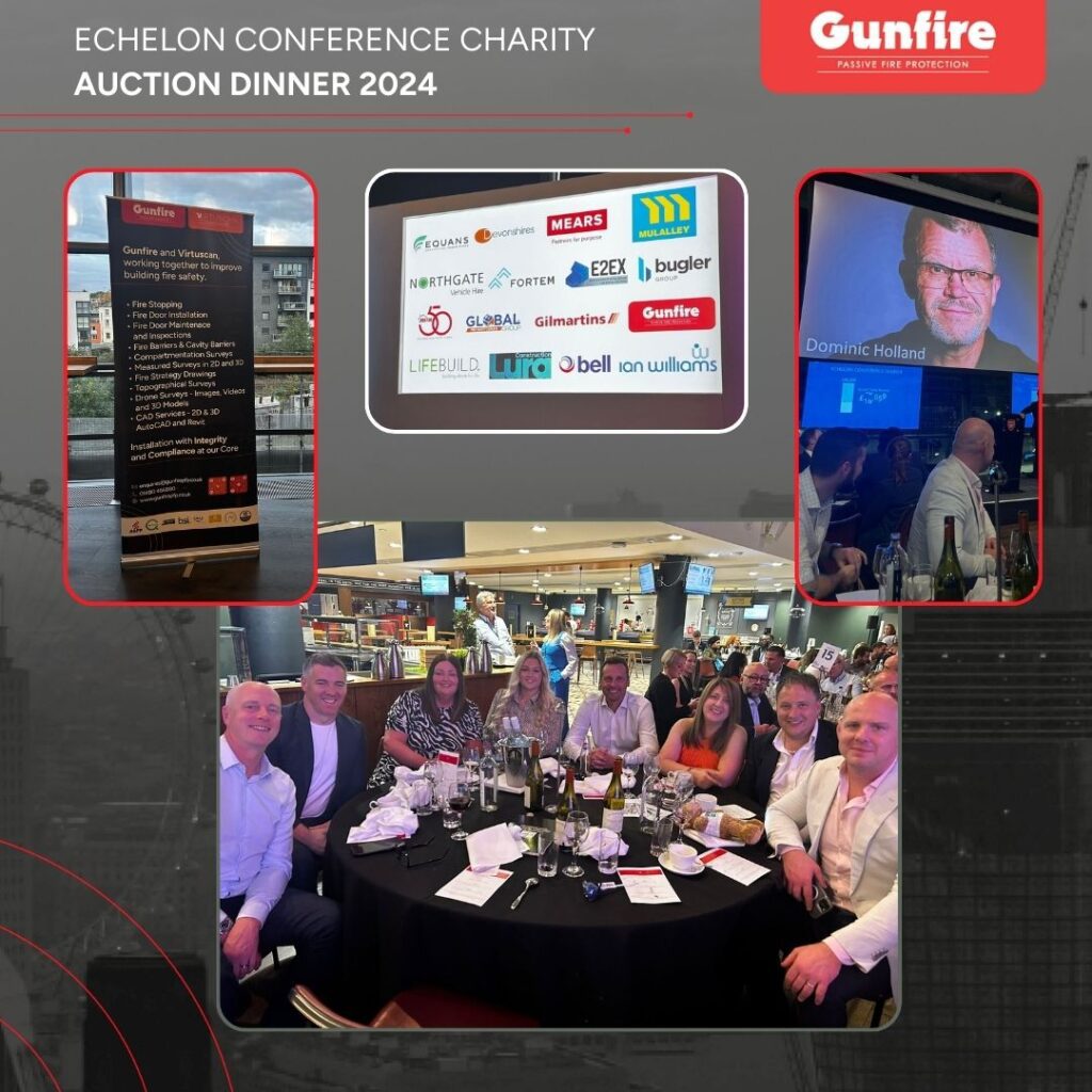 Gunfire Passive Fire Protection team attending the Echelon Conference Charity Auction Dinner 2024