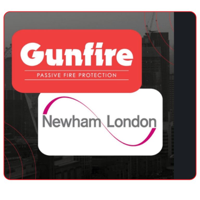 Gunfire Passive Fire Protection logo alongside Newham London logo