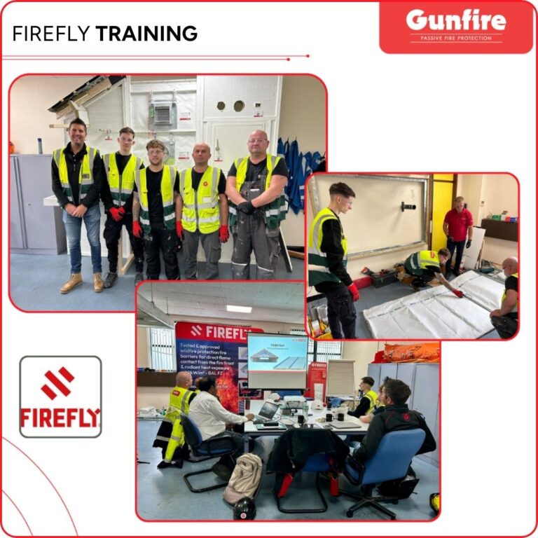 Gunfire Passive Fire Protection team participating in Firefly training