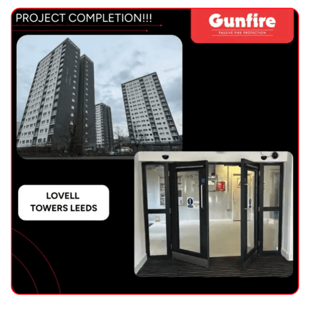 Gunfire Passive Fire Protection project completion at Lovell Towers in Leeds