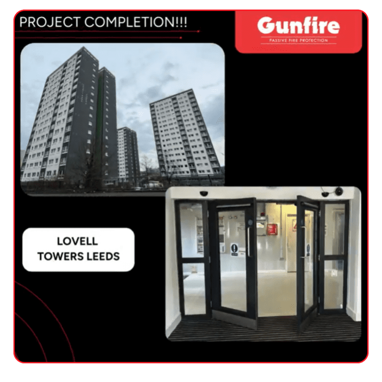 Gunfire Passive Fire Protection project completion at Lovell Towers in Leeds